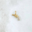 Dije Revolver 1.1gr / 2cm / Circones Blancos Oro Amarillo 18K ©