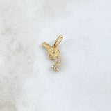 Dije Revolver 1.1gr / 2cm / Circones Blancos Oro Amarillo 18K ©