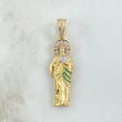 Pendant San Judas 4.25gr / 4cm / White and Green Zircons Two 18K Yellow and White Gold ©