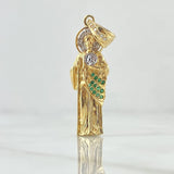 Pendant San Judas 4.25gr / 4cm / White and Green Zircons Two 18K Yellow and White Gold ©