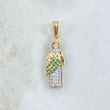 Pendant San Judas 1.9gr / 2.7cm / White and Green Zircons Two 18K Yellow and White Gold ©
