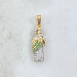 Pendant San Judas 1.9gr / 2.7cm / White and Green Zircons Two 18K Yellow and White Gold ©