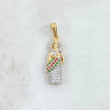 Dije San Judas 1.85gr / 2.7cm / Circones Blancos Verdes Fucsias Dos Oros Amarillo Blanco 18K ©
