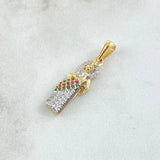 Dije San Judas 1.85gr / 2.7cm / Circones Blancos Verdes Fucsias Dos Oros Amarillo Blanco 18K ©