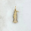 Pendant Santa Muerte 1.45gr / 2.6cm / White Black Zircons 18K Yellow Gold ©