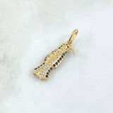 Pendant Santa Muerte 1.3gr / 2.6cm / White Black Zircons 18K Yellow Gold *