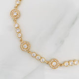 Pulso Tennis Halo Circulo 11.4 g / 8 in / 4.21 mm Oro Amarillo 18K