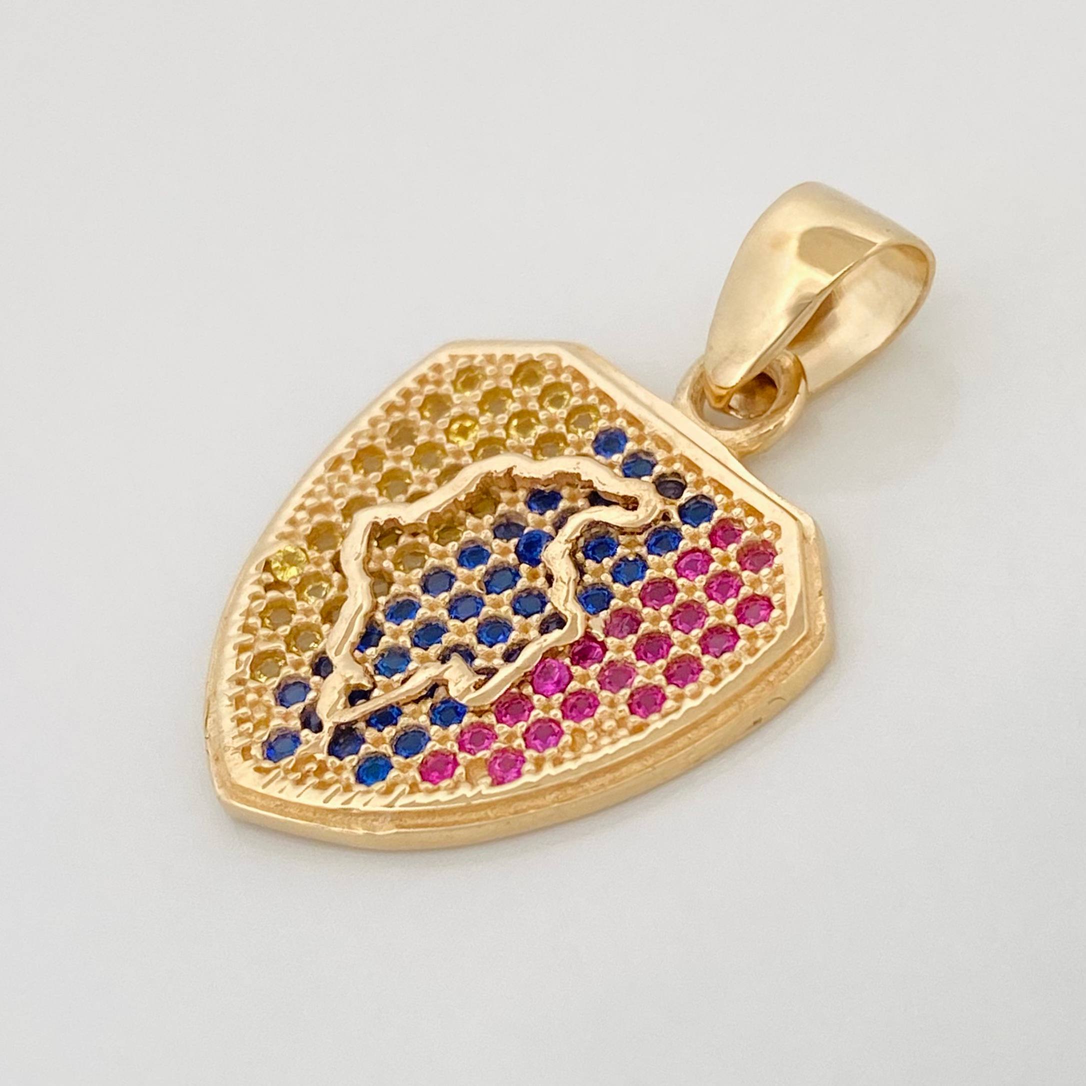 Dije Mapa Colombia 2.65 g / 1 in Oro Amarillo 18K