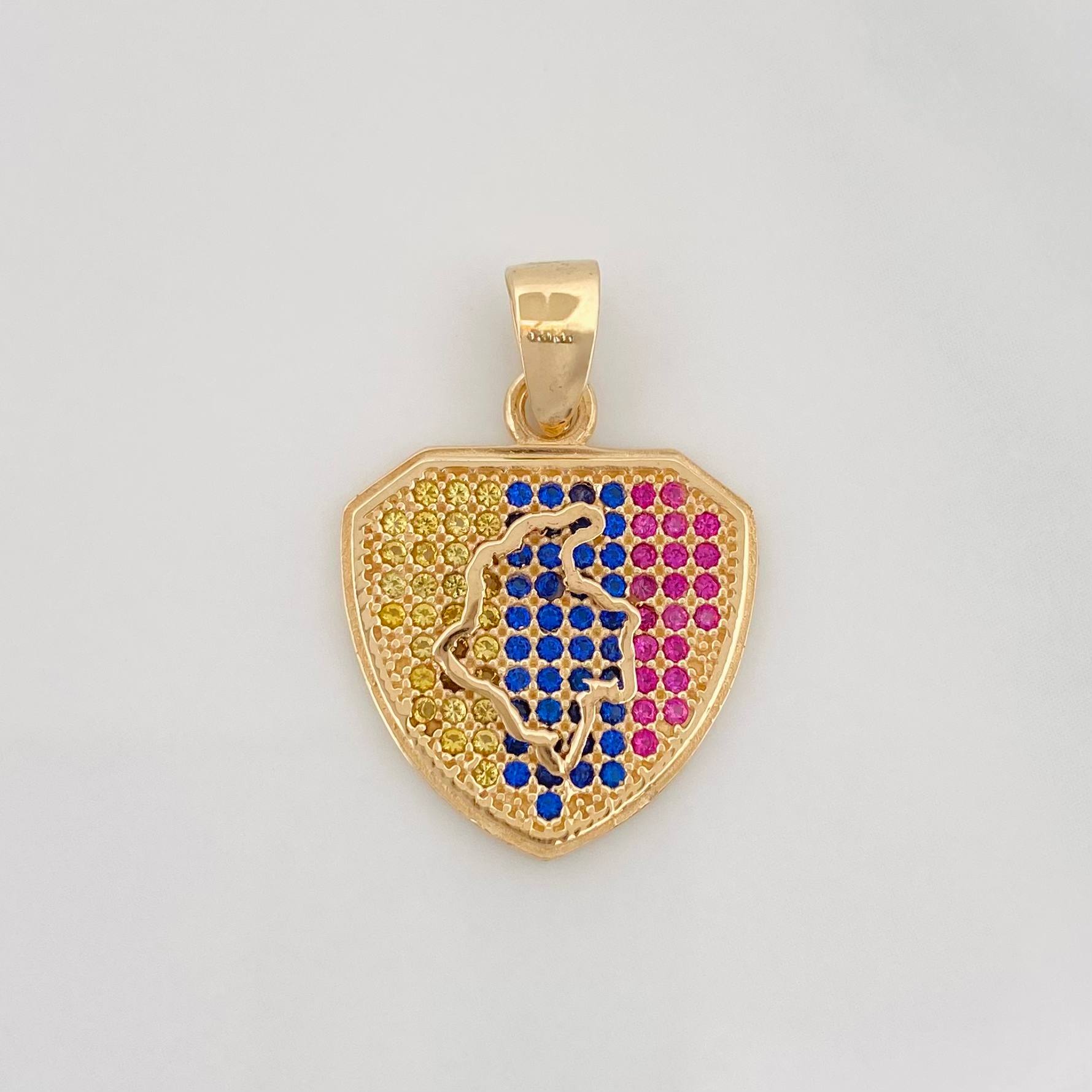 Dije Mapa Colombia 2.65 g / 1 in Oro Amarillo 18K