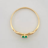 Emerald Kiss Ring 0.13 pts Emerald 1 pt 1.15g / Size 7 Yellow Gold 18K