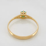 Emerald Solitaire Ring 0.17 pts Emerald 1 pts 1.5g / Size 7 Yellow Gold 18K