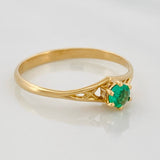 Emerald Solitaire Ring 0.17 pts Emerald 1 pts 1.5g / Size 7 Yellow Gold 18K