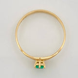 Emerald Solitaire Ring 0.17 pts Emerald 1 pts 1.5g / Size 7 Yellow Gold 18K