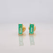 Topos Rectangular esmeralda 0.42 pts Esmeralda 1pts 0.9g / in / 2.78mm Oro Amarillo 18K