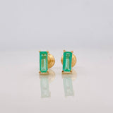 Topos Rectangular esmeralda 0.42 pts Esmeralda 1pts 0.9g / in / 2.78mm Oro Amarillo 18K