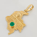 Pendant Colombia Map emerald 0.27 pts Emerald 1pts 2.15g / 1 1/2 in Yellow Gold 18K