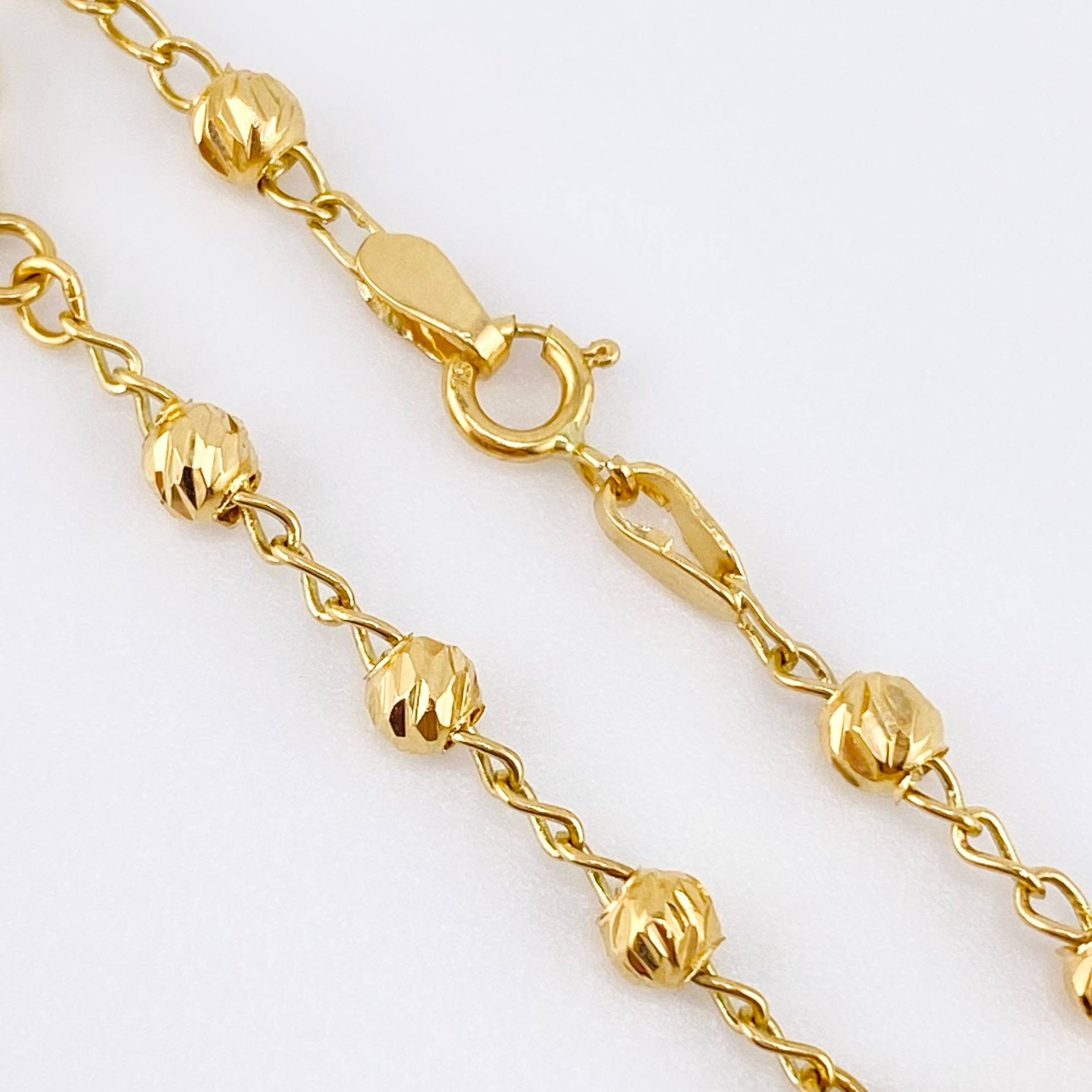 Pulso Militar Treboles Flores Verdes 3.45gr / 7 1/2 in / 8.2mm Oro Amarillo Nac.Esp. 18K