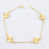 Pulso Aro seguido Treboles Diamantados 3.25gr / 7 1/2 in / 10mm Oro Amarillo Nac.Esp. 18K *