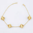 Pulso Aro seguido Trebol Diamantado 5.85gr / 7 3/4 in / 10mm Oro Amarillo Nac.Esp. 18K