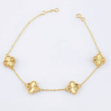 Pulso Aro seguido Trebol Diamantado 5.85gr / 7 3/4 in / 10mm Oro Amarillo Nac.Esp. 18K