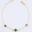 Pulso Aro seguido Trebol Malaquita Verde 2.45gr / 8 3/4 in / 7mm-5mm Oro Amarillo Nac.Esp. 18K