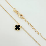 Cadena Aro seguido Trebol Onix Negro 3gr / 18 in / 7.5mm Oro Amarillo Nac.Esp. 18K