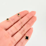 Cadena Aro seguido Trebol Onix Negro 3gr / 18 in / 7.5mm Oro Amarillo Nac.Esp. 18K