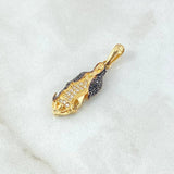 Dije Virgen Guadalupe Silueta 2.45gr / 3cm / Circones Blancos Negros Oro Amarillo 18K *