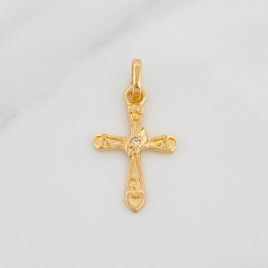 Dije Cruz Destello 0.85g / 1 in Oro Amarillo 18K