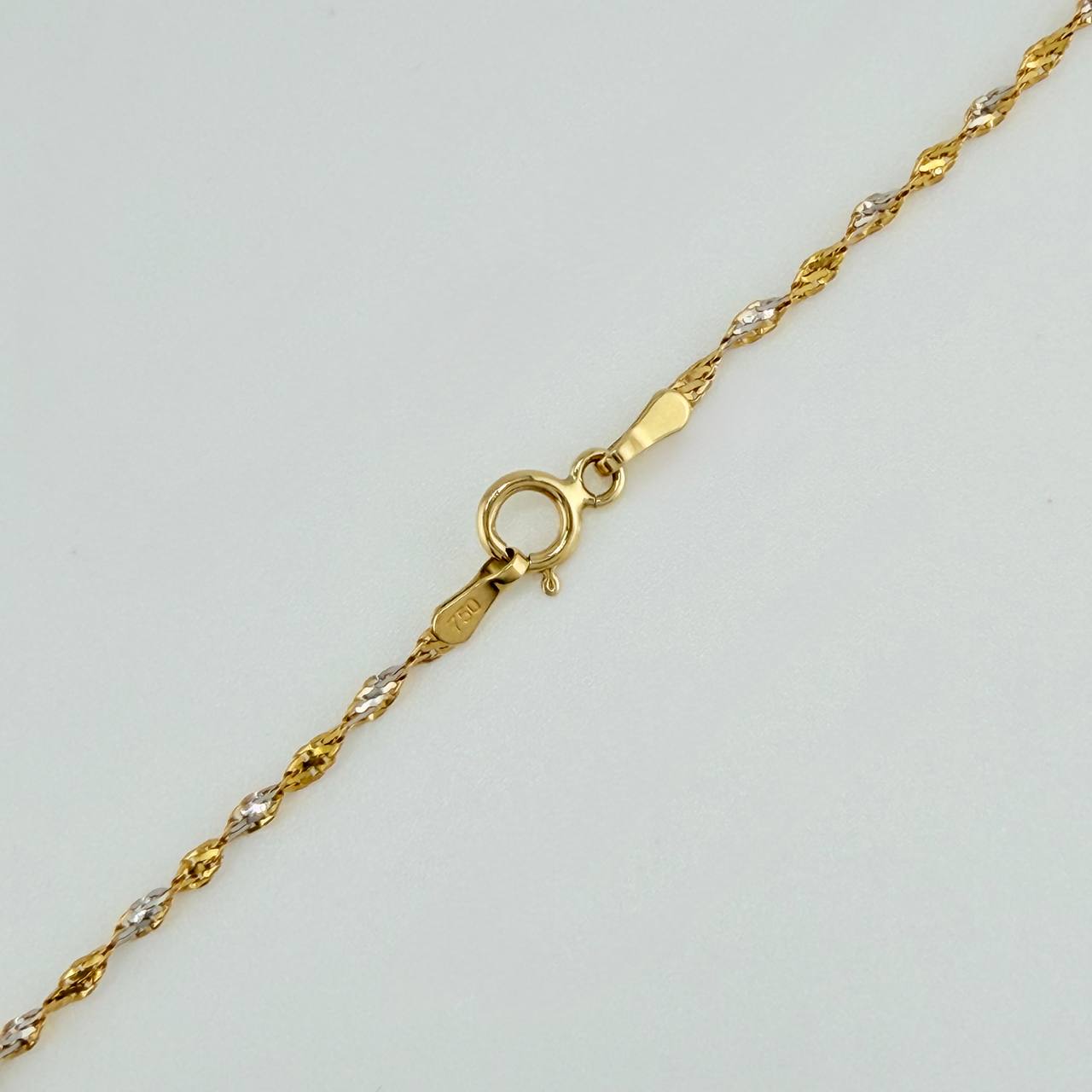 Cadena Singapur 2.85gr / 24 in / 1.25mm Dos Oros Amarillo Blanco +3 18K %