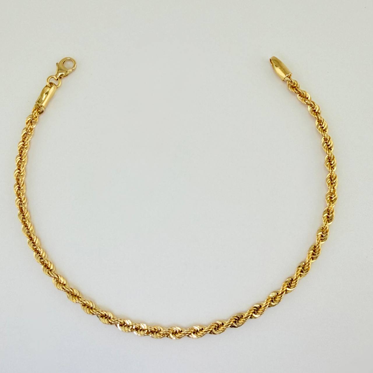 Rope Bracelet 2.05gr / 7 in / 2.42mm Yellow Gold +3 18K %