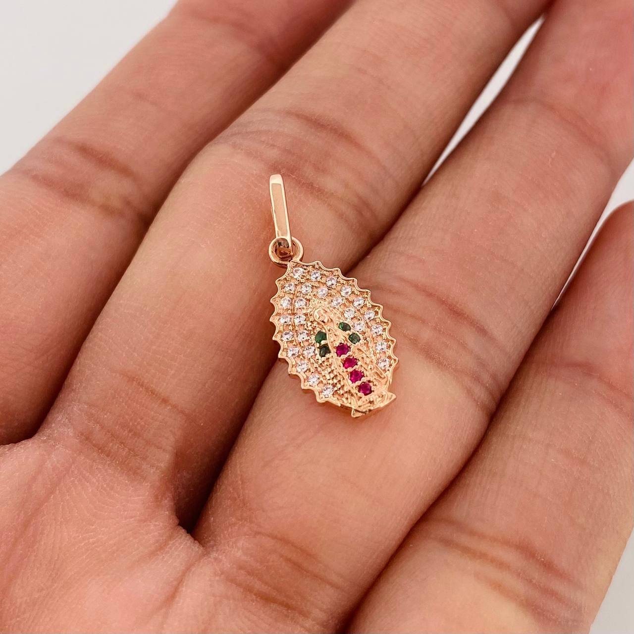 Dije Virgen de Guadalupe 1.3g / 3/4 in Oro Rosa 18K