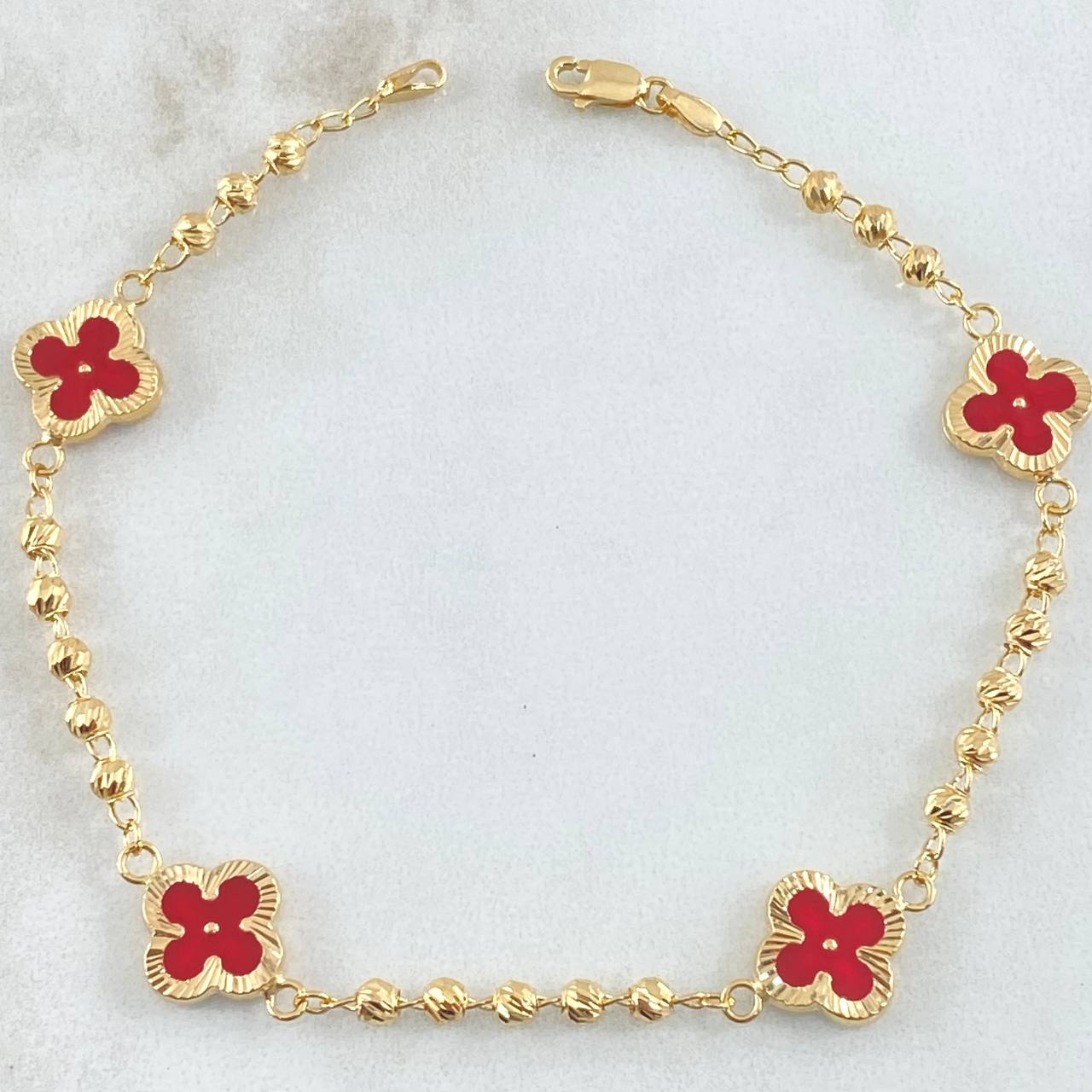 Military Clover Bracelet 4.55gr / 7.5in / 18K Gold