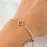 Military Clover Bracelet 4.55gr / 7.5in / 18K Gold