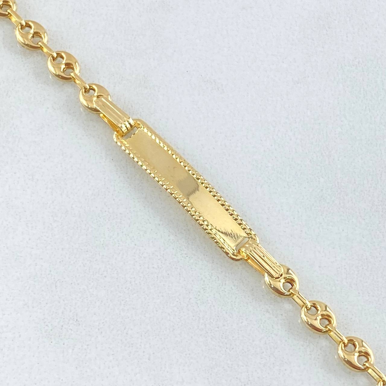 Bracelet GC Dotted Rectangular Plate 1.85gr / 14cm / 18K Gold