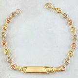 Bracelet GC Rectangular Bordered Plate 1.75gr / 5.5in / 18K Gold