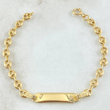Bracelet GC Rectangular Bordered Plate 1.75gr / 5.3in / 18K Gold