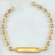 Bracelet GC Dotted Rectangular Plate 1.8gr / 5.5in / 18K Gold