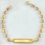 Bracelet GC Dotted Rectangular Plate 1.8gr / 5.5in / 18K Gold