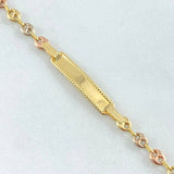 Bracelet GC Dotted Rectangular Plate 1.8gr / 5.5in / 18K Gold