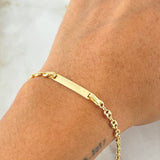Bracelet GC Rectangular Plate 1.75gr / 5.3in / 18K Gold