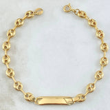 Bracelet GC Rectangular Bordered Plate 3gr / 6.5in / 18K Gold