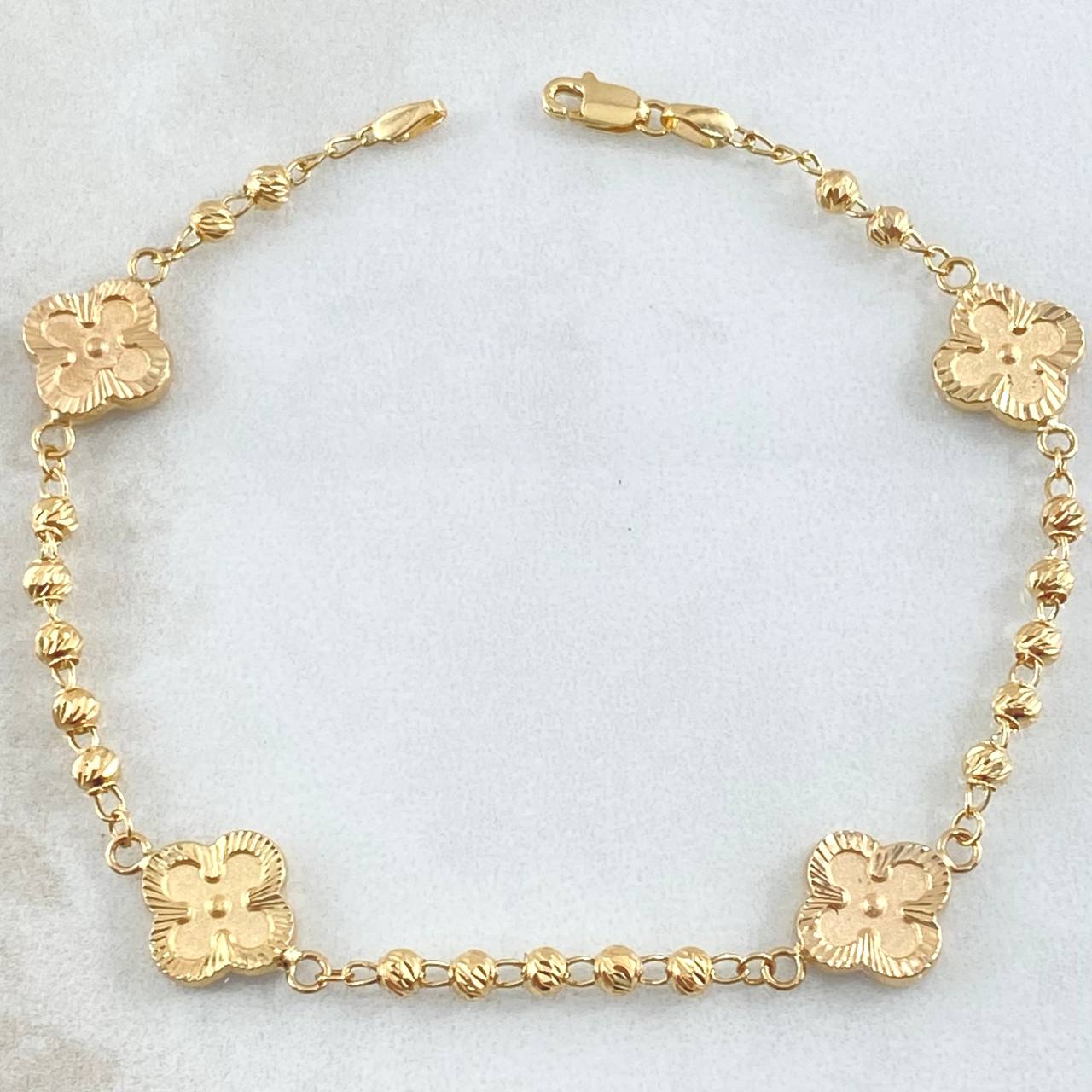 Pulso Militar Trebol 4.6gr / 18.5cm / Oro 18K