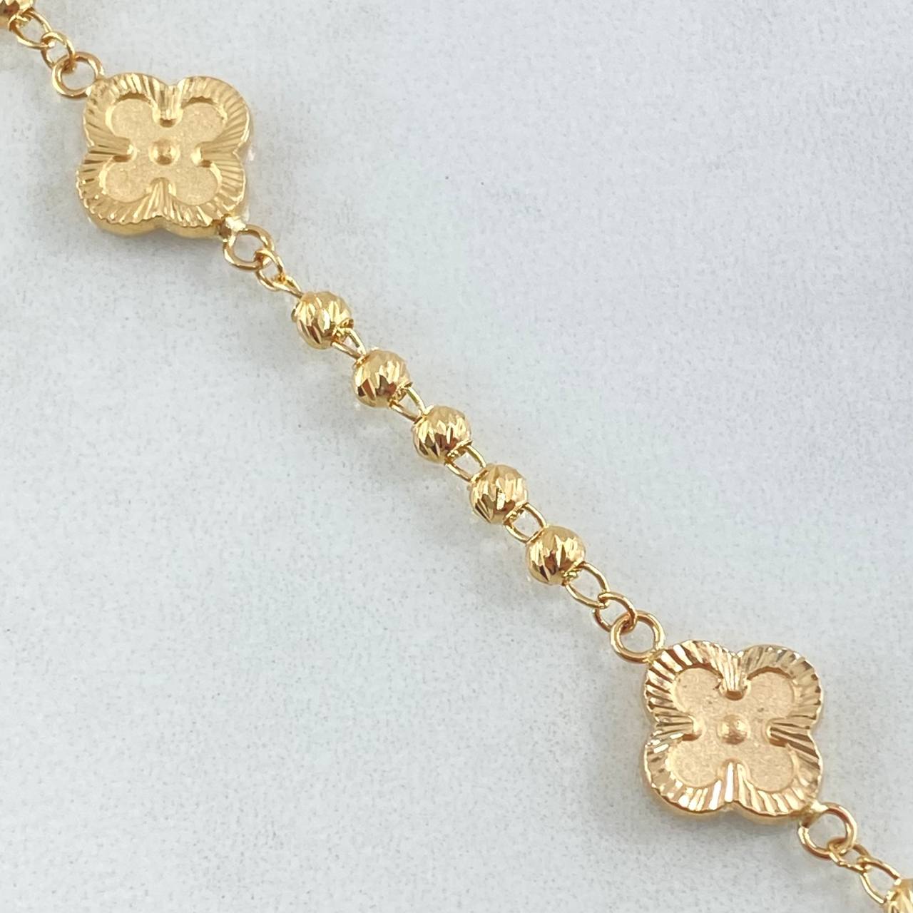 Pulso Militar Trebol 4.3gr / 18.5cm / Oro 18K