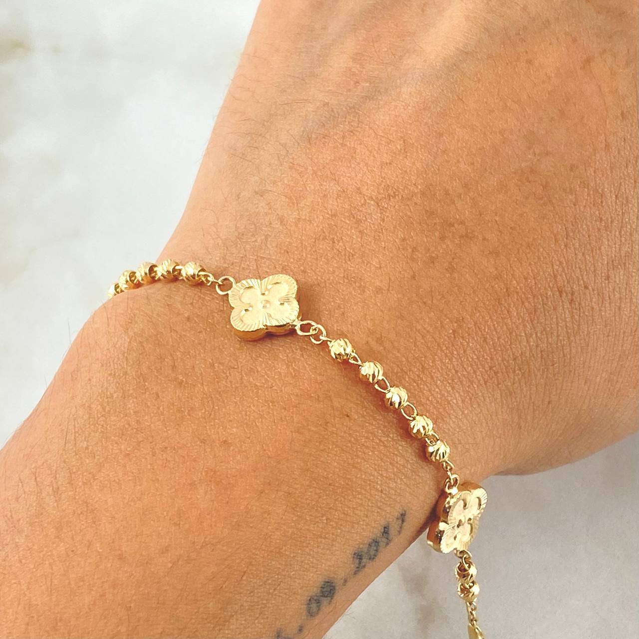 Military Clover Bracelet 4.5gr / 7.7in / 18K Gold