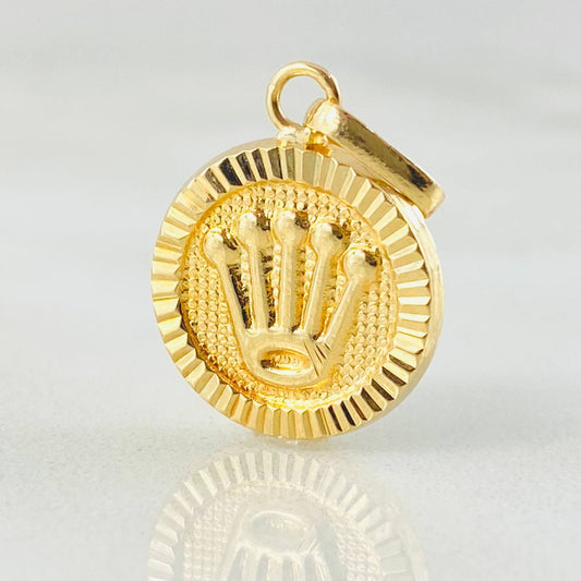 Dije Corona Circulo 1.05gr / 3/4 in / Oro Amarillo 18K *