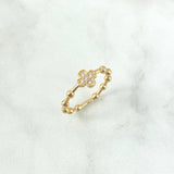 Cross Spheres Ring 2.45gr / Size 6 1/2 / 18K Gold ©