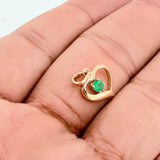 Heart Casting Emerald Pendant 17Pts 0.95gr / 3/4 in / 18K Yellow Gold %