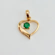 Heart Casting Emerald Pendant 17Pts 0.95gr / 3/4 in / 18K Yellow Gold %