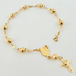 Denario Bracelet Miraculous Virgin Christ Cross 3.85gr / 7 1/2 in / 5mm 18K Yellow Gold *